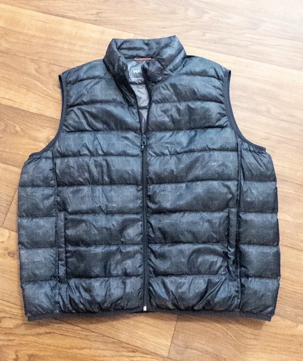 Hawke & Co Sport Black Puffer Vest XXL Lightweight Full Zip Packable